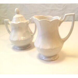 Vintage Royal Staffordshire Heirloom Ironstone Lidded Sugar Bowl and Creamer